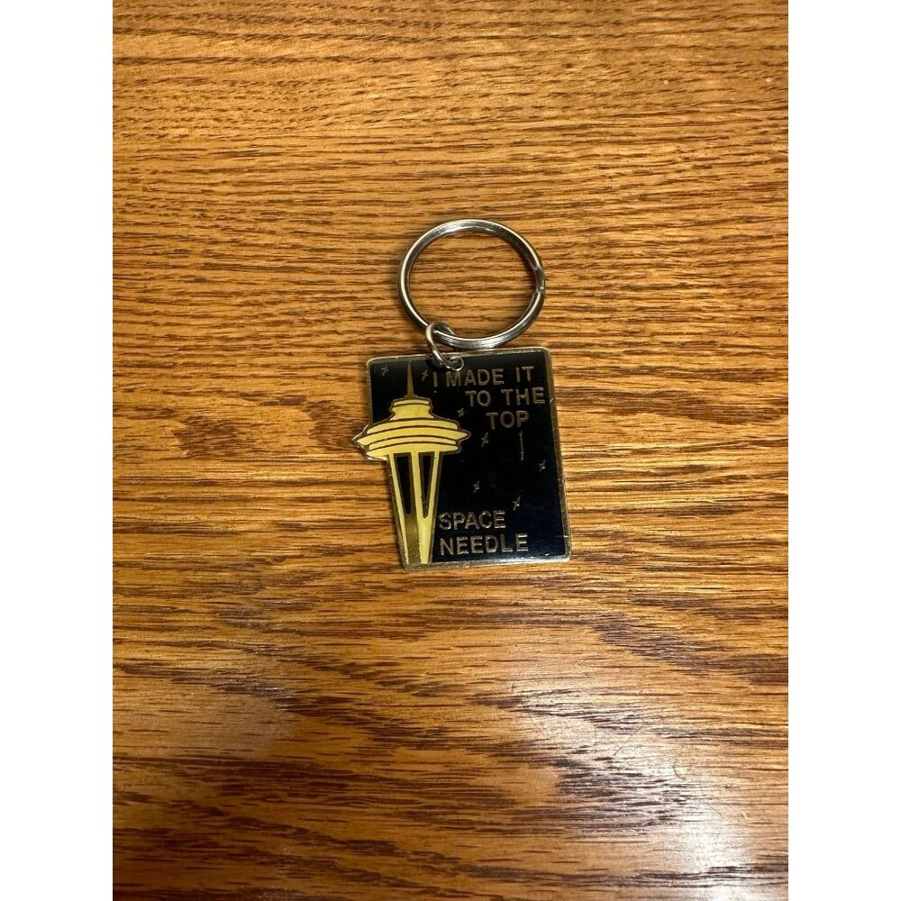 i made it to the top of the space needle metal keychain Seattle vintage